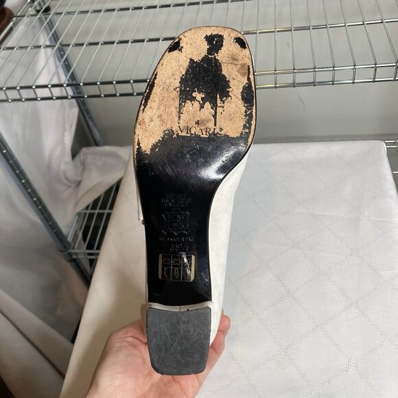 Sandro Vicari For Yorke‎ Size 38.5/8 Ivory Pumps Career Euro Old Money Classic - Picture 4 of 7